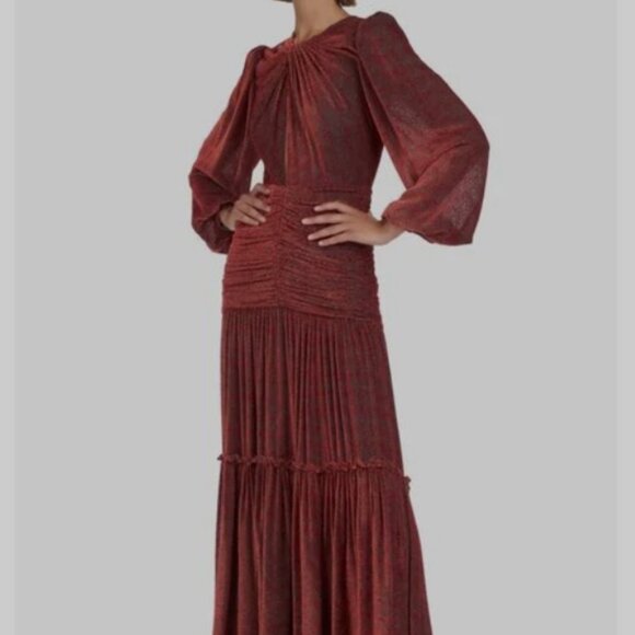 NWT Costarellos russet orange velvet maxi dress sz 44 - Picture 13 of 13